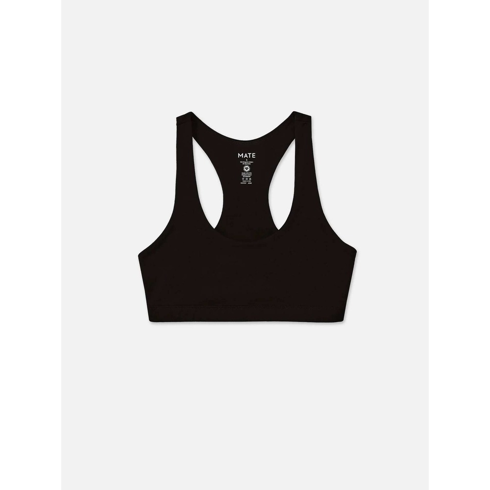 MATE the Label Organic Stretch Sports Bra Black Size Large New With Tags